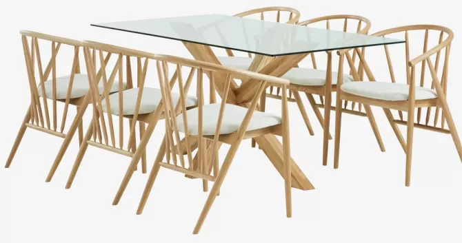 Sale AGERBY L160 bord eg + 4 ARNBORG stole eg Spisebordssæt
