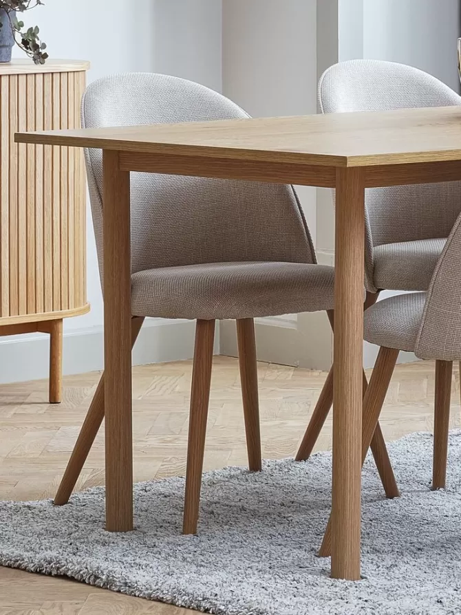Flash Sale ALSTED L160 bord eg + 4 THORUP stole beige/eg Spisebordssæt