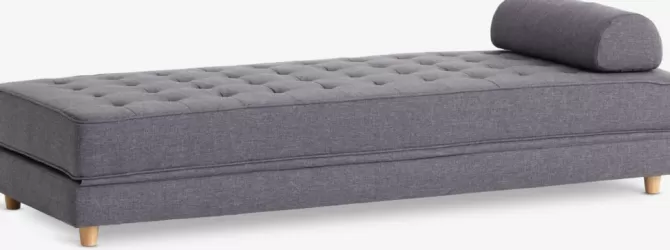 Flash Sale Daybed 190x152 mørkegråt stof/egefarve Sovesofaer | Sovesofaer