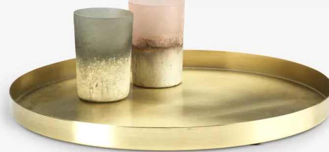 Online Dekorationsbakke Ø30xH2cm messing Dekorativt Tilbehør