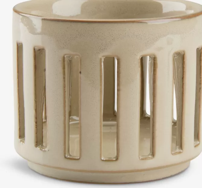 New Fyrfadsstage Ø8xH7cm sand Lysestager