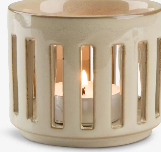 New Fyrfadsstage Ø8xH7cm sand Lysestager