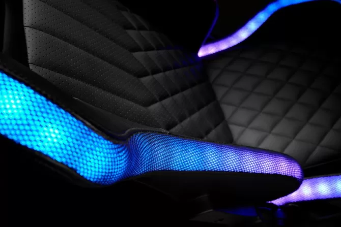 Hot Gamer-stol med LED sort kunstlæder/sort Gamer Stole
