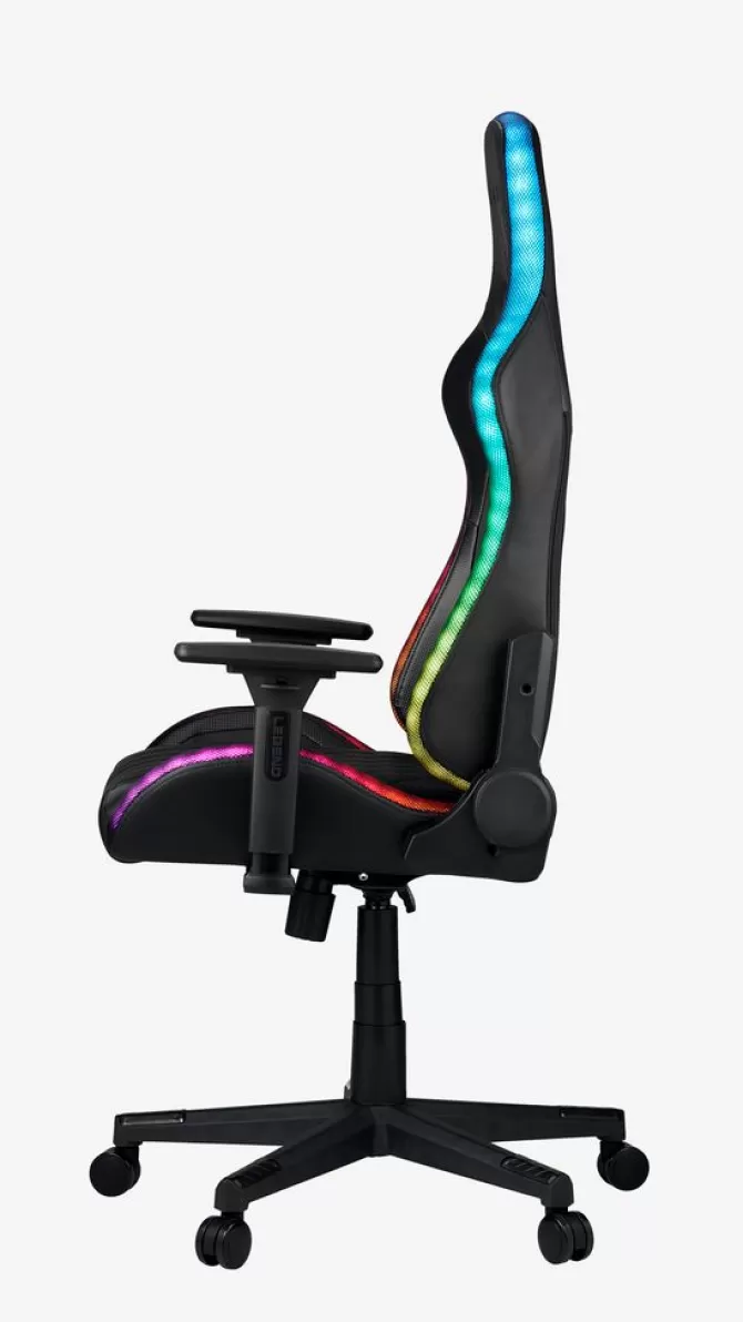Hot Gamer-stol med LED sort kunstlæder/sort Gamer Stole