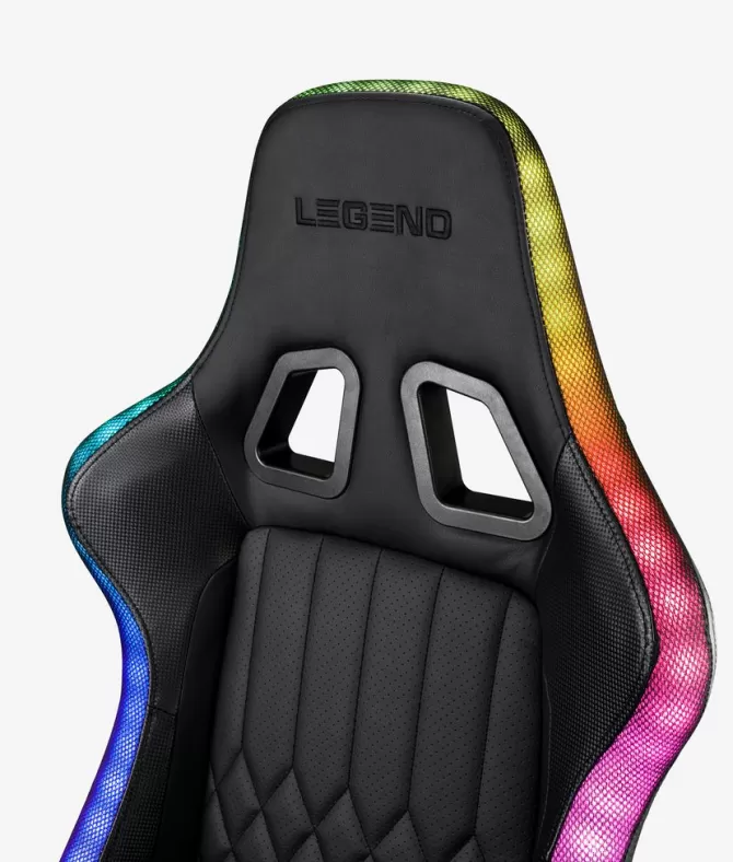 Hot Gamer-stol med LED sort kunstlæder/sort Gamer Stole