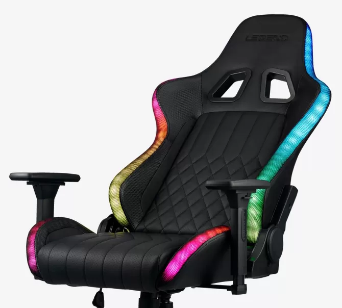 Hot Gamer-stol med LED sort kunstlæder/sort Gamer Stole