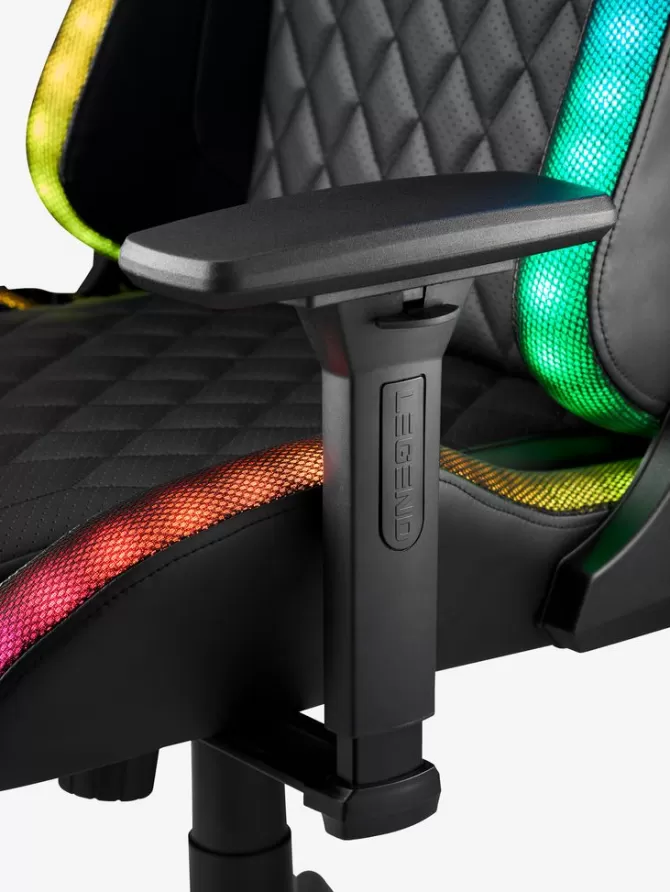 Hot Gamer-stol med LED sort kunstlæder/sort Gamer Stole
