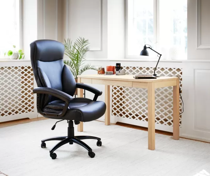 Online Kontorstol memory foam sort kunstlæder Kontorstole