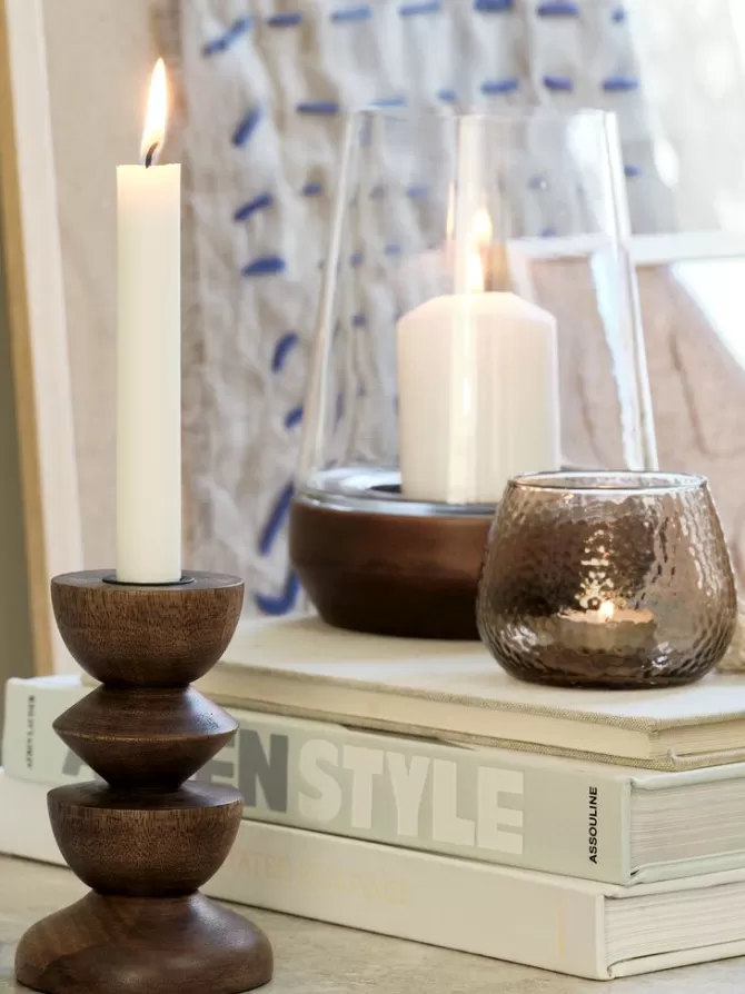 Flash Sale Lysestage Ø9xH14cm brun Lysestager
