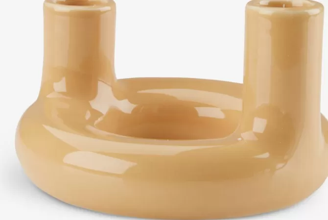 Cheap Lysestage Ø13xH9cm gul Lysestager
