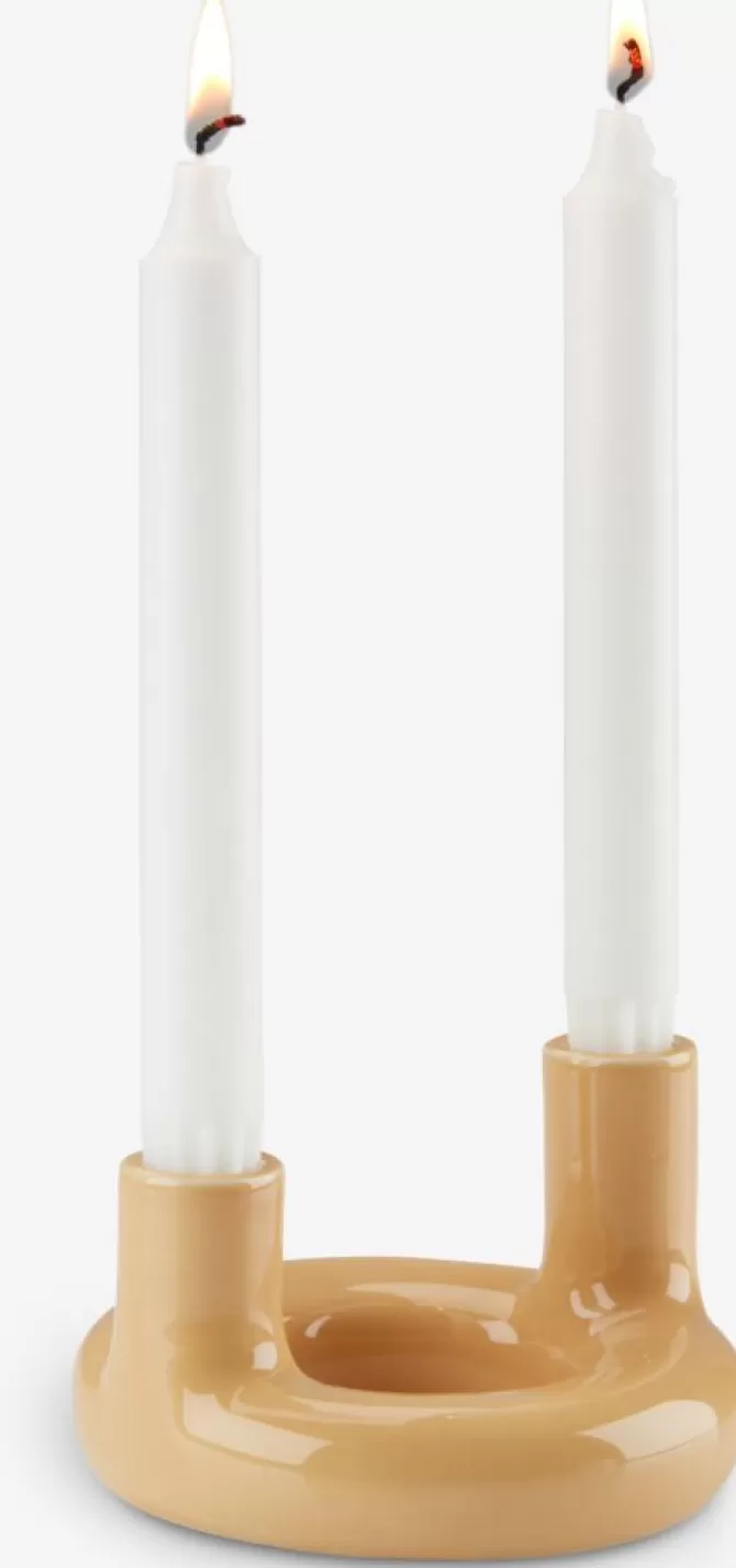 Cheap Lysestage Ø13xH9cm gul Lysestager