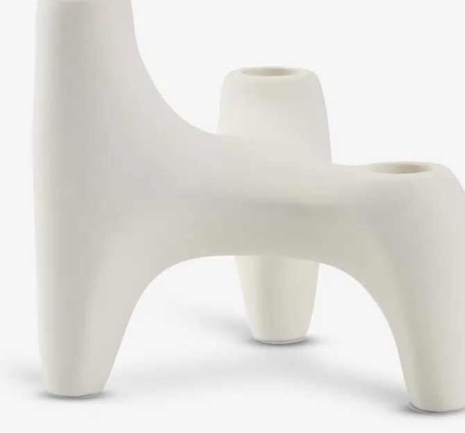 Cheap Lysestage B13xL16xH15cm råhvid Lysestager