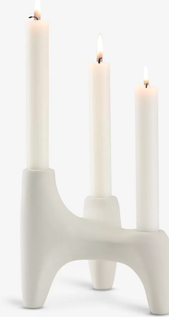 Cheap Lysestage B13xL16xH15cm råhvid Lysestager