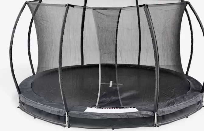 New Nedgravet trampolin Ø396 m/net sort Trampoliner