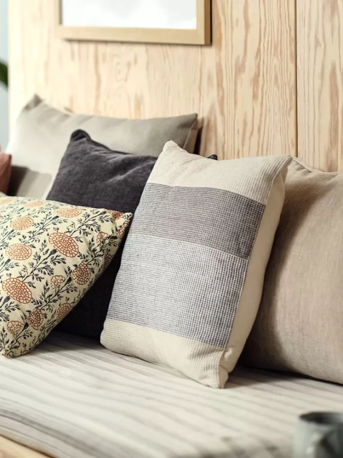 Fashion Pyntepude 45x45 beige/blå Pyntepuder