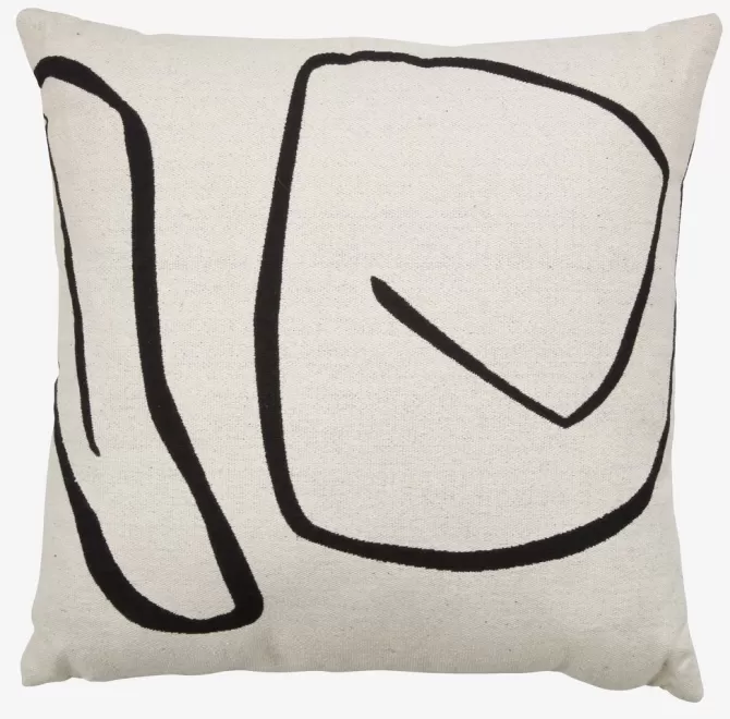 Shop Pyntepude 45x45 råhvid/sort Pyntepuder