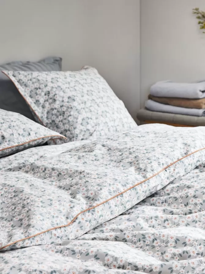 Online Sengetøj percale 140x200 grå Sengetøj