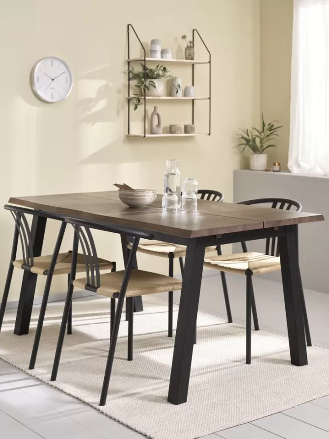 Shop SKOVLUNDE L160 bord mørk eg + 4 JYDERUP stole sort Spisebordssæt