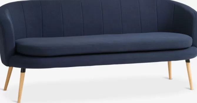 Best Sale Sofa 3-pers. mørkeblåt stof Sofaer Med Chaiselong | Hjørnesofaer