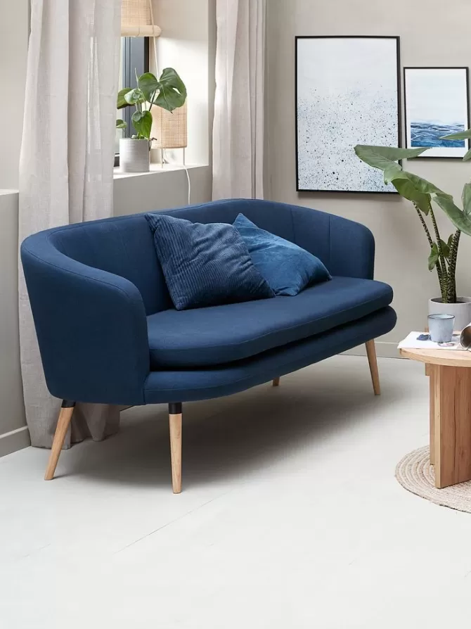 Best Sale Sofa 3-pers. mørkeblåt stof Sofaer Med Chaiselong | Hjørnesofaer