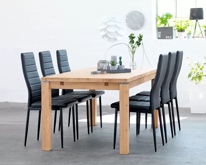 Store Spisebordsstol sort kunstlæder/sort Spisebordsstole