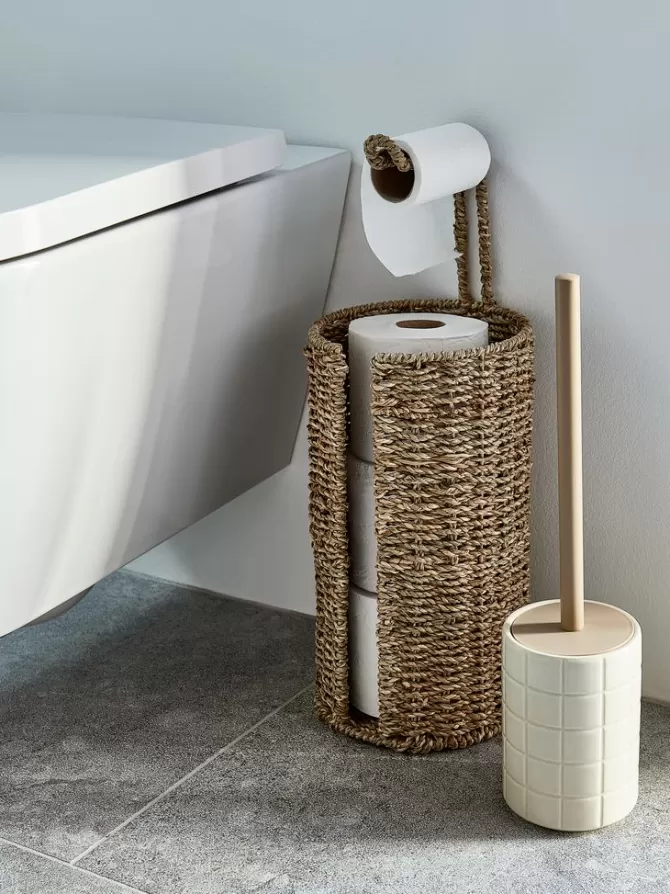 Outlet Toiletrulleholder Ø16xH47cm søgræs Badeværelsesopbevaring | Diverse